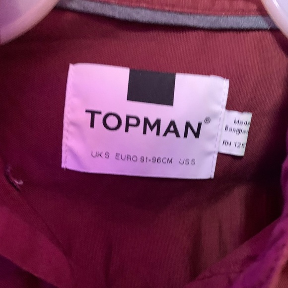Topman maroon long sleeve button down - Picture 3 of 3